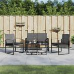 vidaXL 5-delige Tuinset met kussens polypropeen rattan, Verzenden, Nieuw, 5 zitplaatsen, Tuinset