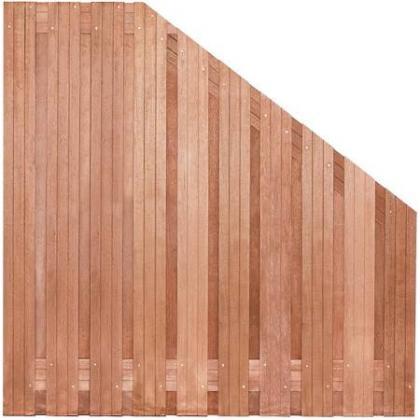 Schutting Tuinscherm Dronten verloop Hardhout Geschaafd RVS, Tuin en Terras, Schuttingen, Minder dan 3 meter, Nieuw, Hout, 1 tot 2 meter