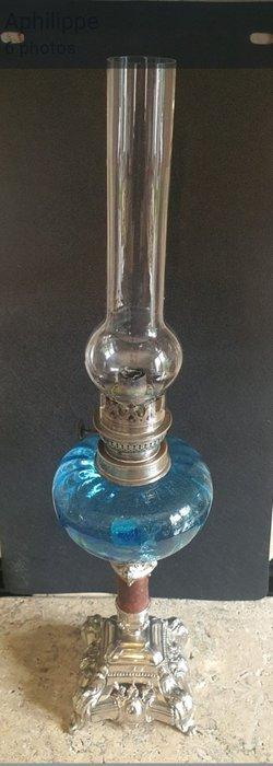 Petroleumlamp - Metaal, Glas - Petrolamp, Antiek en Kunst, Curiosa en Brocante