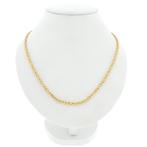 Gouden vierkante koningsketting | 49,5 cm (unisex, karabijn), Sieraden, Tassen en Uiterlijk, Kettingen, Ophalen of Verzenden, Gebruikt