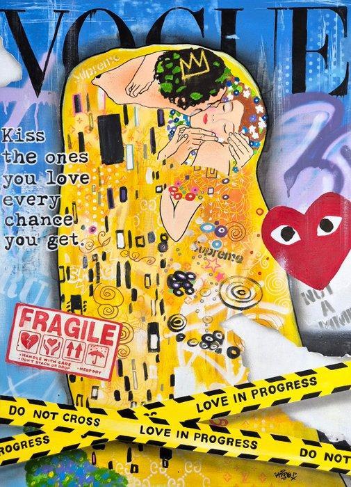 Hipo (1988) - Hipo X Gustav Klimt - Der Kuss (XL Original, Antiek en Kunst, Kunst | Schilderijen | Modern