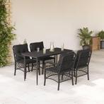 vidaXL 5-delige Tuinset met kussens poly rattan zwart, Tuin en Terras, Tuinsets en Loungesets, 4 zitplaatsen, Nieuw, Tuinset, Verzenden