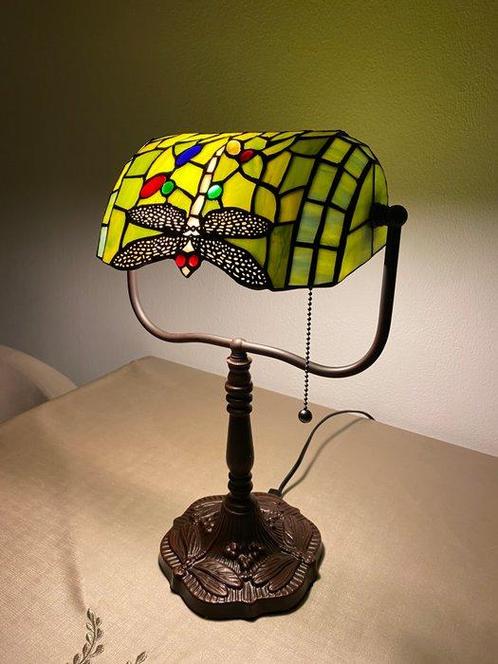 Tiffany Studio stijl bureaulamp Banker Dragonfly - Tafellamp, Antiek en Kunst, Kunst | Designobjecten