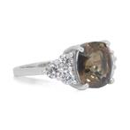 Ring - 14 karaat Witgoud - 7.14ct. tw. Chrysoberil - Diamant, Nieuw