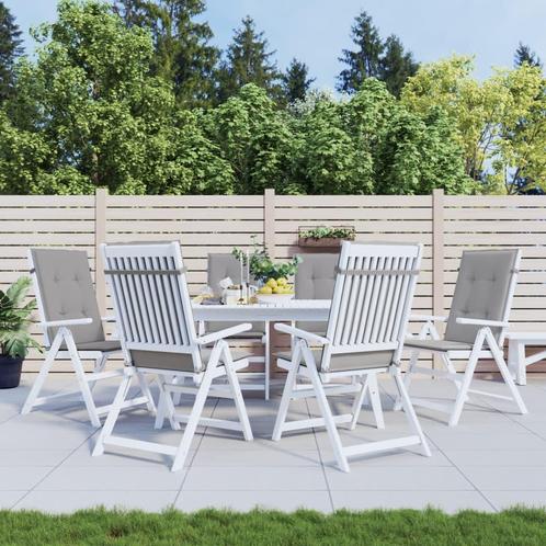 vidaXL Tuinstoelkussens 6 st hoge rug 120x50x3 cm stof grijs, Huis en Inrichting, Woonaccessoires | Kussens, Grijs, Nieuw, Verzenden