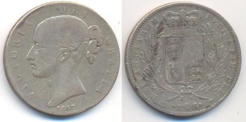 Crown 1847 London Grossbritannien: Victoria, 1837-1901, Postzegels en Munten, Munten | Europa | Niet-Euromunten, Verzenden
