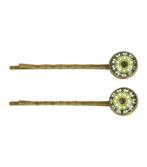 Haarspeld Schuifspeldjes Cirkel Vorm Vintage Brons Groen, Sieraden, Tassen en Uiterlijk, Uiterlijk | Haarverzorging, Verzenden