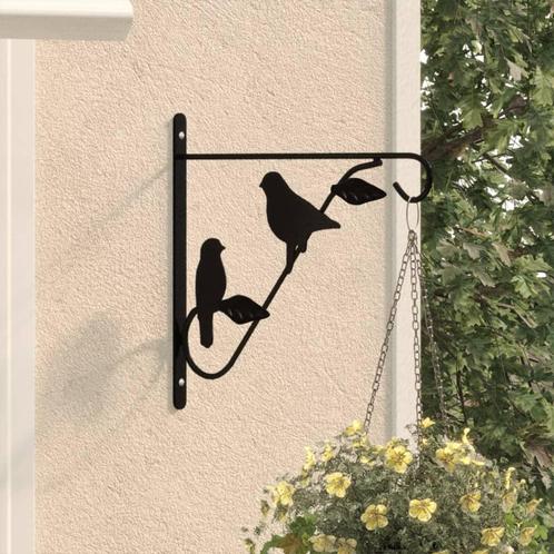 vidaXL Hangmandbeugels 4 st staal zwart, Tuin en Terras, Bloembakken en Plantenbakken, Nieuw, Minder dan 30 cm, Verzenden