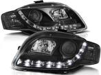 Koplampen Audi A4 B7 04-08 Devil Eyes real DRL LED Zwart, Ophalen of Verzenden, Nieuw