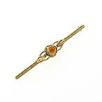 Vintage gouden broche met granaat (vintage broche), Sieraden, Tassen en Uiterlijk, Broches, Gebruikt, Overige kleuren, Ophalen of Verzenden