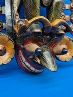 Wanddecoratie - Singhakala-Maske – Tempelmasker van hout,, Antiek en Kunst, Curiosa en Brocante