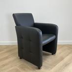 complete set 4x fauteuil vv wielen, zwart kunstleder, Ophalen of Verzenden, Gebruikt, Zwart, Leer