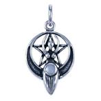 Zilveren Gaia ketting hanger - op pentagram, Sieraden, Tassen en Uiterlijk, Kettinghangers, Nieuw, Verzenden