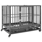 vidaXL Hondenbench met wielen 102x72x85 cm staal, Dieren en Toebehoren, Verzenden, Nieuw