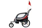 Fietskar kind - buggy - 2-zits - met schokbreker - rood, Fietsen en Brommers, Fietsaccessoires | Aanhangers en Karren, Nieuw, 20 tot 40 kg
