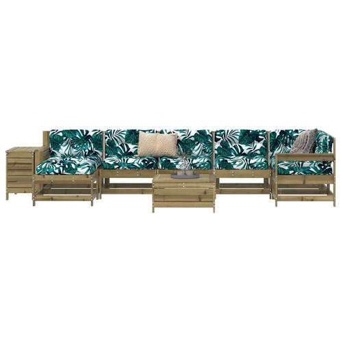 vidaXL 9-delige Loungeset geïmpregneerd grenenhout, Tuin en Terras, Tuinsets en Loungesets, Loungeset, Nieuw, Verzenden