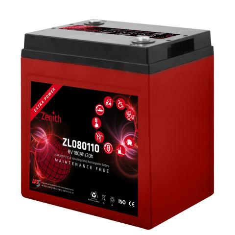 Zenith AGM Deep Cycle accu | ZL080110 | 8V 180Ah, Auto-onderdelen, Accu's en Toebehoren, Ophalen of Verzenden