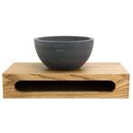 Waskom Sanilux Rond 20x12 cm Natuursteen met Massief Wood, Ophalen of Verzenden, Nieuw, Overige typen