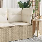 vidaXL Tuinhoekbank met kussens poly rattan beige, Tuin en Terras, Verzenden, Nieuw, Rotan