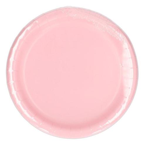 8x pastel roze wegwerp bordjes van karton 23 cm - Bordjes, Hobby en Vrije tijd, Feestartikelen, Verzenden