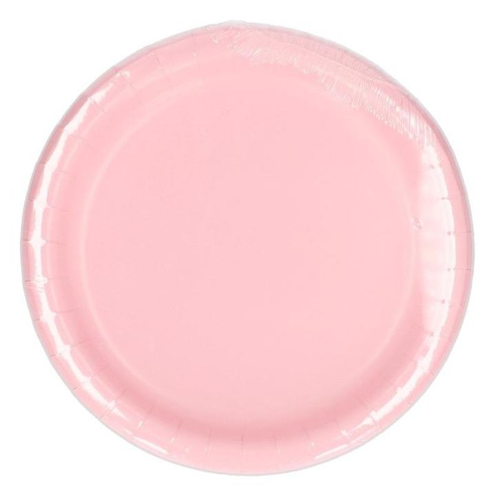 8x pastel roze wegwerp bordjes van karton 23 cm - Bordjes, Hobby en Vrije tijd, Feestartikelen, Verzenden