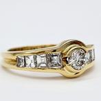 Ring - 18 karaat Geel goud - 0.87ct. tw. Diamant, Sieraden, Tassen en Uiterlijk, Ringen, Nieuw