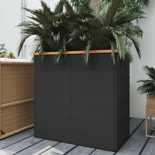 vidaXL Plantenbak 80x40x80 cm poly rattan zwart, Tuin en Terras, Bloembakken en Plantenbakken, 60 tot 100 cm, Nieuw, Kunststof