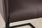 Moderne sledestoel SAMSON taupe grijs echt leer met, Huis en Inrichting, Stoelen, Ophalen of Verzenden, Nieuw