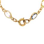 Gouden collier met spinel, saffier, robijn en granaat 18 krt, Ophalen of Verzenden, Nieuw