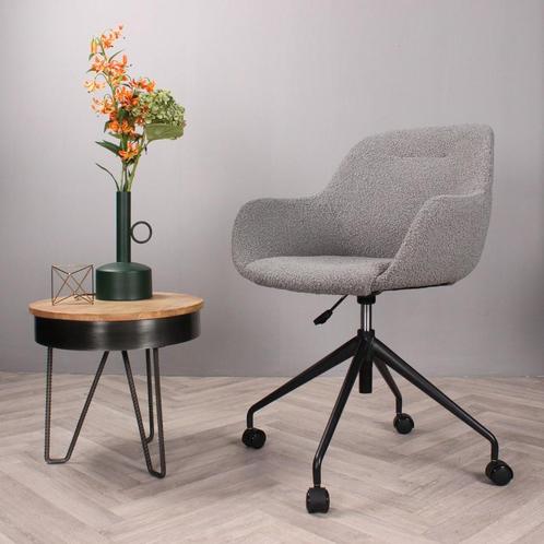 Milan bureaustoel bouclé - grijs, Huis en Inrichting, Stoelen, Grijs, Nieuw, Ophalen of Verzenden