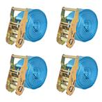 vidaXL Spanbanden 2 ton 6mx38mm blauw 4 st, Doe-het-zelf en Verbouw, Verzenden, Nieuw