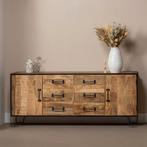 Dressoir Mangohout Neal 190 cm, Huis en Inrichting, Kasten | Dressoirs, Verzenden, 150 tot 200 cm, Nieuw, Industriële meubels