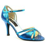Blauwe Tangoschoenen met Slangen Print - Hoge Hak 8 cm - Lee, Verzenden, Nieuw