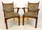 Fauteuil - Hout, Textiel - Twee stoelen - Met Zedra print