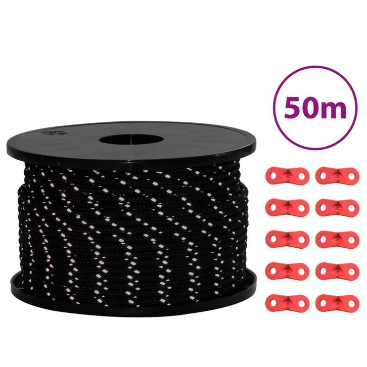 vidaXL Tentscheerlijn met reflecterende strips en spanners, Caravans en Kamperen, Tentaccessoires, Nieuw, Verzenden