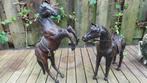 Figuur - Vintage lederen paarden - 40 cm  (2) - Leder