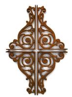 Decoratief ornament (4) - 4 gietijzeren plankendragers in