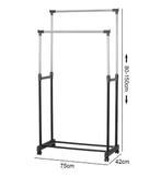 Dubbel Kledingrek met Wielen – Verstelbaar en Stevig, Huis en Inrichting, Woonaccessoires | Kapstokken, Verzenden, Nieuw