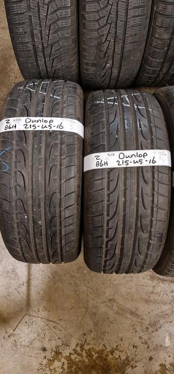 2x 215-45-16 Dunlop Zomer 7.1mm €40 Per Band 215 45 16 beschikbaar voor biedingen