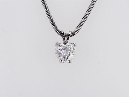 Ketting met hanger - 14 karaat Witgoud - 1.01ct. tw. Diamant, Sieraden, Tassen en Uiterlijk, Antieke sieraden