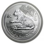 Lunar II - Year of the Tiger - 1/2 kilo 2010 (5.058 oplage), Postzegels en Munten, Zilver, Losse munt, Verzenden