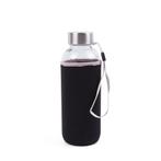 Benson Glazen drinkfles met zwarte hoes - 420 ml - thermi..., Ophalen of Verzenden, Nieuw
