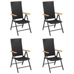 Tuinstoelen Poly Rattan Zwart | Retourdeal -40%, Tuin en Terras, Tuinstoelen, Ophalen of Verzenden, Nieuw, Rotan