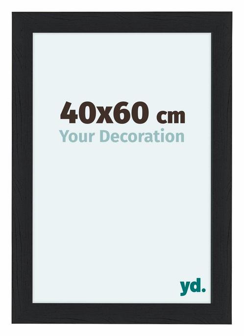 Fotolijst 40x60 cm - Zwart - Houtnerf - MDF - Como, Huis en Inrichting, Woonaccessoires | Lijsten, Nieuw, Verzenden