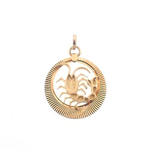 Gouden sterrenbeeld hanger; Schorpioen | Fabiola (leeuw), Sieraden, Tassen en Uiterlijk, Bedels, Gebruikt, Overige merken, Goud