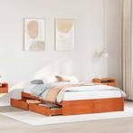 vidaXL Bedframe met lade met opslag 3 pcs Wasbruin Massief, Verzenden, Nieuw, Bruin, Hout