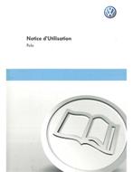 2010 VOLKSWAGEN POLO INSTRUCTIEBOEKJE FRANS