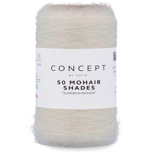 Katia Concept 50 Mohair Shades - 01 ecru - Mohair Garen, Hobby en Vrije tijd, Breien en Haken, Ophalen of Verzenden