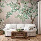 Profhome 382331-GU Fotobehang vogel patroon mat grijs groen, Huis en Inrichting, Stoffering | Behang, Verzenden