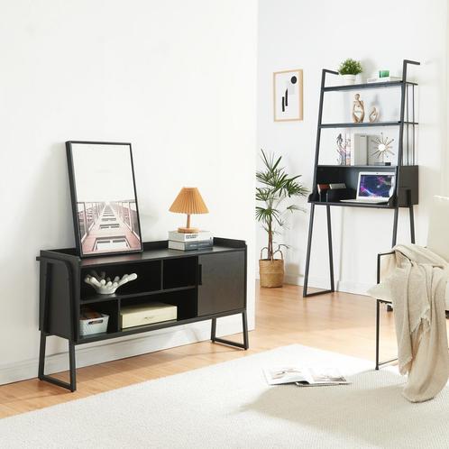 2-delige meubelset Storfjord TV meubel en bureau zwart set 4, Huis en Inrichting, Kasten | Wandmeubels, Nieuw, Verzenden